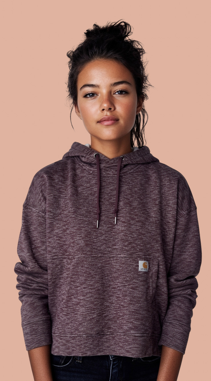 Carhartt Women's Relaxed Fit Plum Cowl Neck Pullover Hoodie
